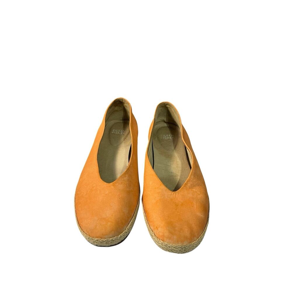 Eileen Fisher Humor Suede Leather Wedge Ballet Style Flats chic minimal US 8.5